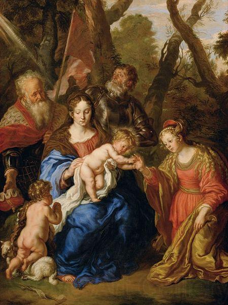 SANDRART, Joachim von Mystische Verlobung der Hl. Katharina und die Hll Norge oil painting art